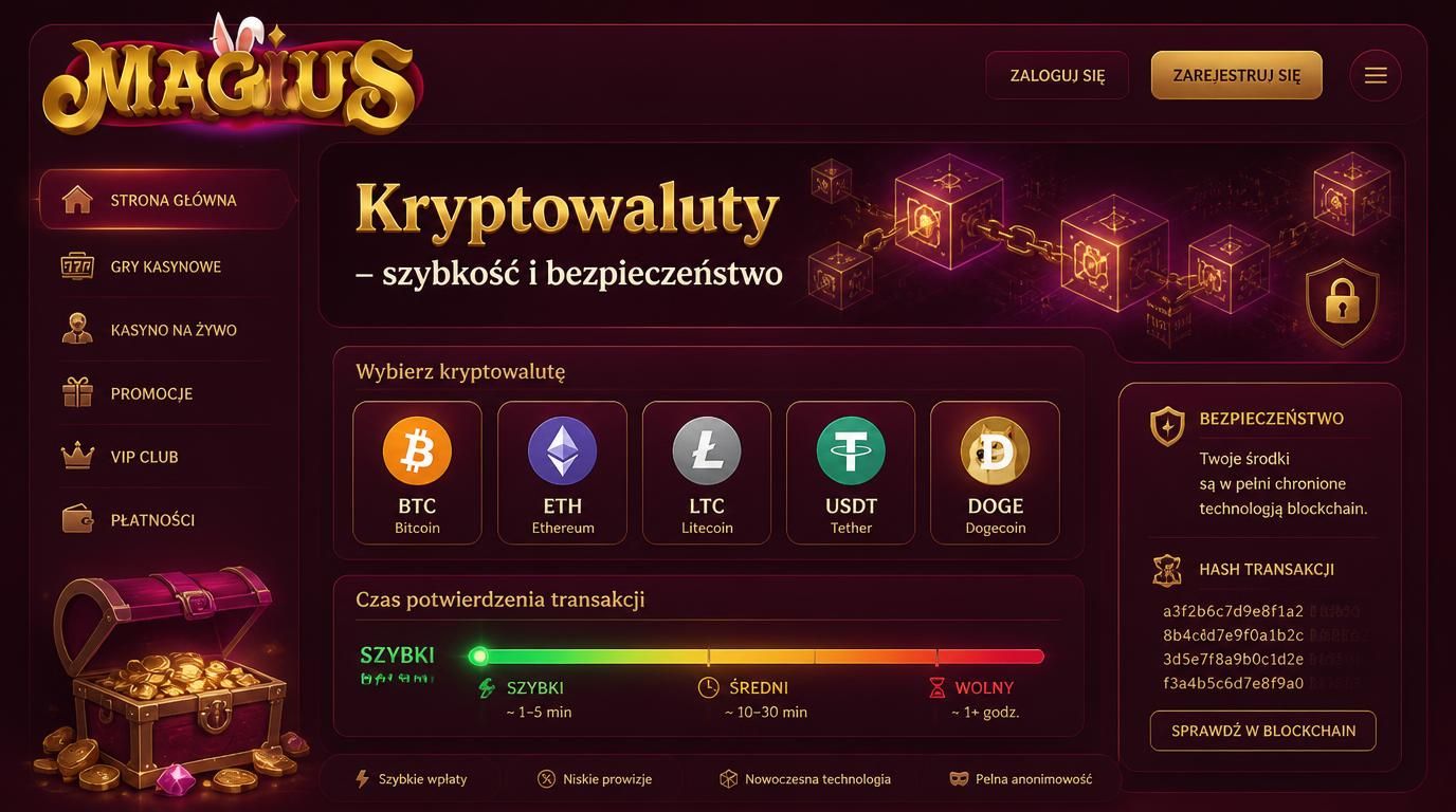Kryptowaluty w kasynie – szybkość transakcji i wymagania bezpieczeństwa